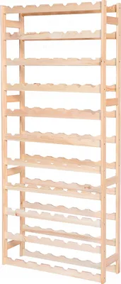 Zdjęcie produktu dla STOLMAK Drewniany Regał Na Wino na 77 Butelek 72,5x166x25 cm Drewno Stojak Na Wino Do Kuchni Piwnicy Salonu