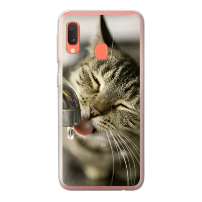 Produktbild von MuchoWow® Handyhülle Schutzhülle Hülle für Samsung Galaxy A20e Katze - Wasserhahn - Getränk Silikon Softcase Handy Hülle - Abdeckung