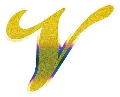 Produktbild von Aufkleber Monogramma Buchstabe V, Gold Metallescente