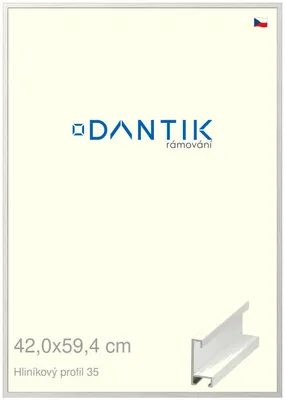 Obrázok produktu pre Rám DANTIK 42x59,4 | ALU profil 6035 Biela dyha (Plexi Clear)