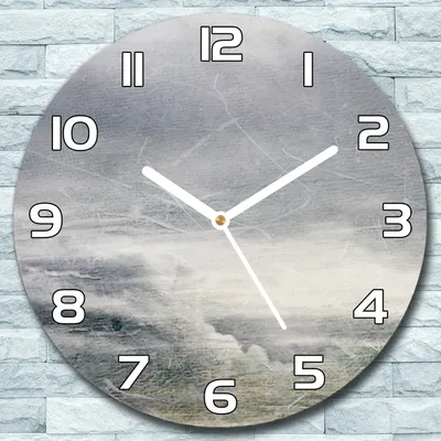 Produktbild von Wanduhr aus Glas Rund fi 30 Himmel Landschaft Quarz Deko Schlafzimmer Büro