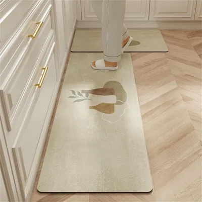 Obrázek produktu pro Kuchyňská rohož z křemeliny, 40 x 120 cm, severský styl, savá/protiskluzová, 2,5 mm, do kuchyně/obývacího pokoje/koupelny