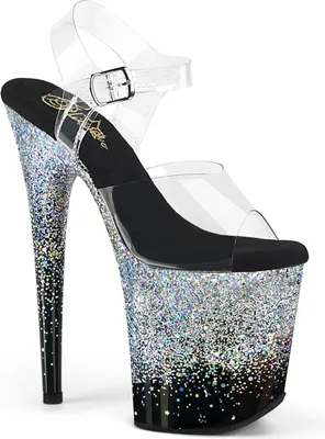 Produktbild von FLAMINGO-808SS Damen Sandale von Pleaser, Transparent Silber , EU 40, US 10
