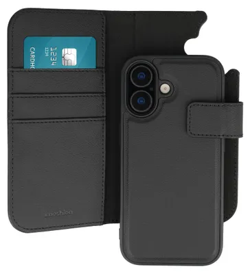 Image de imoshion Bibliothèque de luxe amovible 2-en-1 pour l'Apple iPhone 16 - Noir