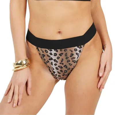Produktbild von Brave Soul - Bikinihöschen für Damen, Hohes Bein GT34193 (40 DE) (Schwarz/Braun)