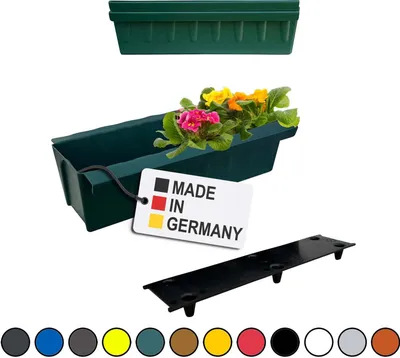 Produktbild von BURI 2 Euro-Paletten Blumenkästen-Einsätze inkl. Bewässerungsmatte | mit Hängesystem zum Einhängen | 37,3cm Dunkelgrün | Pflanzkasten für Europalette Palette | Balkonkasten | Blumentopf | extrem stabil