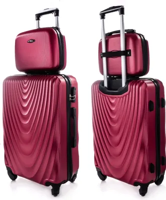 Two suitcases, one stacked on top of the other, shown from different angles against a white background.