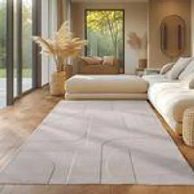 Obrázek produktu pro Skandinavischer Teppich Boho Design Einfarbig Beige und Creme Waschbarer Teppich, Größe: 120 x 170 cm, Farbe: Creme-4