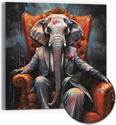 Produktbild von DEQOART Hybrid Leinwand Bild 30x30 cm 'Aristokrat der Wildnis' Wandbild Glas flach modern