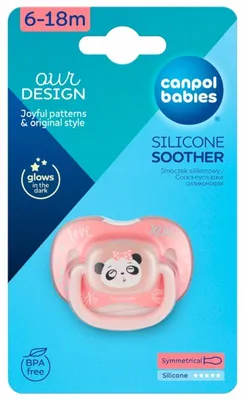 Produktbild von Canpol Baby Silikonschnuller Panda, Exotisches Design, 6-18 Monate, Symmetrische Form, Hochwertiges Material, Angenehm und Sicher