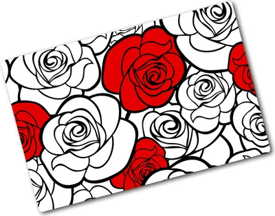 Produktbild von Tulup Glas Herdabdeckplatte - 80x52 cm - Glaskeramikkochfeld-Abdeckung Spritzschutz Glasabdeckplatte - Einteilig - Blumen & Pflanzen - Rosen - Rot