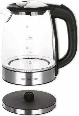 Zdjęcie produktu dla Emerio Wk-119988 Czajnik szklany 1.7L 2200W stal nierdzewna/czarny