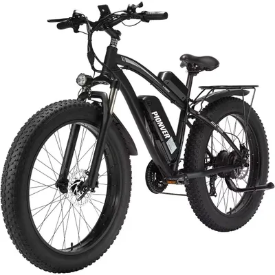 Produktbild von Elektrofahrrad Mountainbike 26 Zoll 4.0 Breitreifen 21-Gang Doppelscheibenbremse Vollfederung mit LCD Display schwarz