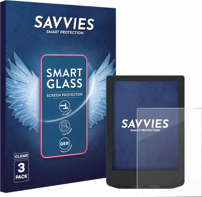 Produktbild von 3x Savvies Schutzglas Folie für PocketBook Verse Pro 9H Panzer Schutzfolie Glas Displayschutz klar transparent
