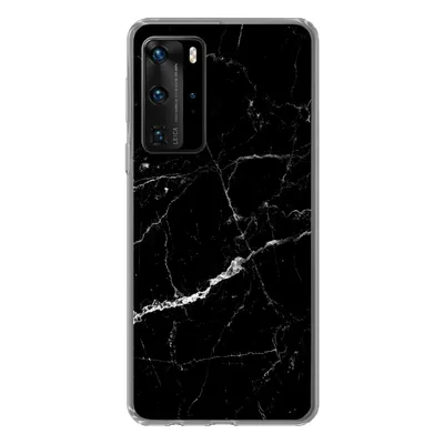 Produktbild von MuchoWow® Handyhülle Schutzhülle Hülle für Huawei P40 Pro Marmor - Schwarz - Marmoroptik - Weiß - Luxus - Stein Silikon Softcase Handy Hülle - Schutz