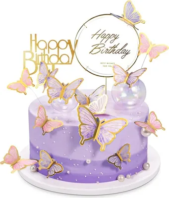 Produktbild von Kuchen Dekoration Schmetterlinge, Dreidimensionale Schmetterlinge, Cupcake Toppers, Tortendekorationen für Geburtstag Party, Lila