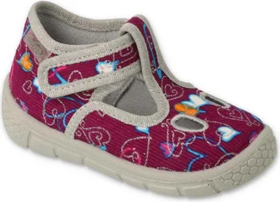 Produktbild von Mädchen Hausschuhe Befado Honey 630p002 Bordo flexible Ultraleicht, Klettverschluss
