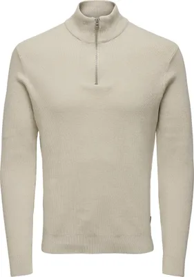 Produktbild von ONLY & SONS Feiner Strickpullover mit Reißverschluss Rundkragen Größe: XXL