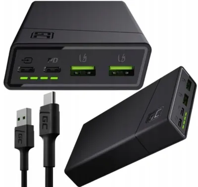Produktbild von Powerbank Green Cell 20000 mAh 2XUSB USB-C Ultra Charge Schnellladen PKJY-R5