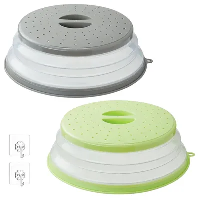 Produktbild von Mikrowellen Abdeckhaube 26 cm, Farbe:Grün und Grau