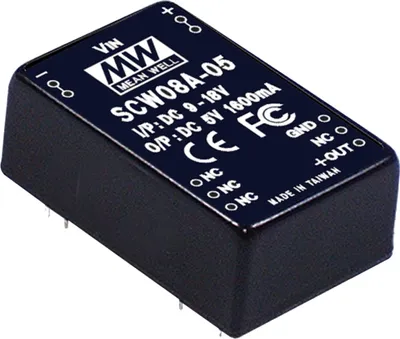 Produktbild von MEANWELL SCW08B-15, DC DC-Wandler, 18-36V: +15V 533mA 8W