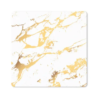 Produktbild von MuchoWow® Mauspad Mousepad Marmor - Weiß - Gold - Luxus 30x30 cm - Mousepads - Maus Mat - Pad - Mausunterlage - Gaming
