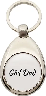 Produktbild von Huuraa Schlüsselanhänger Girl Dad Schriftzug Metall Schlüsselring Einkaufswagenchip Geschenkidee