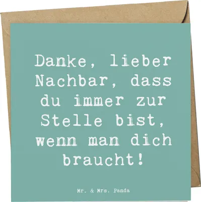 Produktbild von Mr. & Mrs. Panda Grußkarte Spruch Danke Nachbar - Meeresbrise - Geschenk, Wertschätzung, Bedanken, Geschenkidee, Nachbarschaft, sagen, faltkarte, Freundschaft, Klappkarte