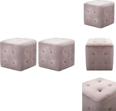 Produktbild von vidaXL Pouf 2 Stk. Rosa 30x30x30 cm Samtstoff -  Polsterhocker