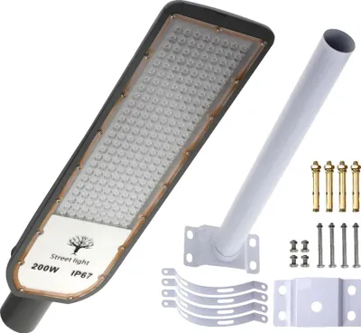 Image de Lampadaire LED, haute luminosité, conception étanche, lampe de 200 W + kit de montage