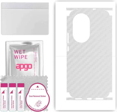 Produktbild von apgo Rückseite + Seiten Schutzfolie, Skin, kompatibel mit Huawei Nova 12 Ultra, Hinten Displayschutzfolie aus Vinylfolie, kratzfest, einfache Montage - Transparenter Kohlenstoff