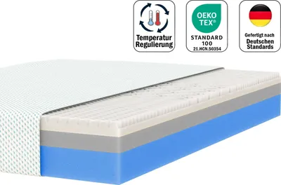 Produktbild von Zinus Komfortschaummatratze 140x200cm - Matratze mit AirFlow Memory Foam - Höhe 25cm - Härtegrad H3-H4 - Ergonomisches Schlafen - Standard 100
