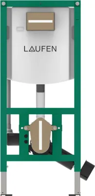 A front view of a toilet installation element with a cistern.
