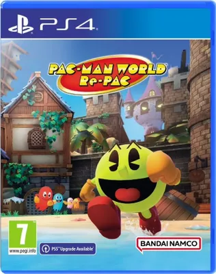 The image shows the front cover of the video game 'PAC-MAN WORLD Re-PAC' for PlayStation 4.