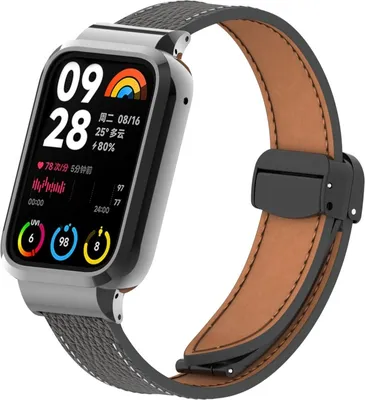 Zdjęcie produktu dla INF Pasek skórzany do Xiaomi Band 8 Pro Czarny
