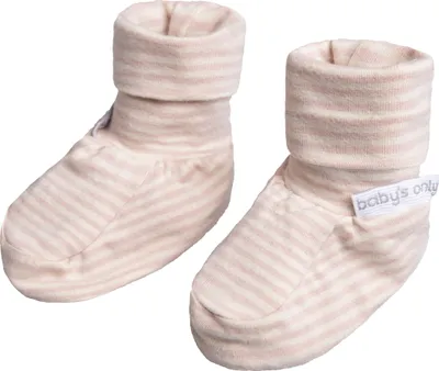 Produktbild von Baby's Only Booties Stripe - Alt Rosa - 0-3 Monate - 95% Baumwolle/5% Elasthan