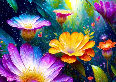 Produktbild von ENJOY Puzzle Blumen im Regen 1000 Teile