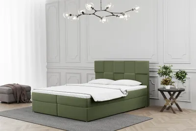 Produktbild von Boxspringbett Schlafzimmerbett JOLIE 160x220cm in Stoff Matt Velvet Olive