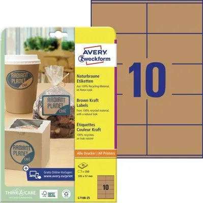 Produktbild von AVERY Zweckform Naturbraune Etiketten 210 x 297 mm 25 Etiketten