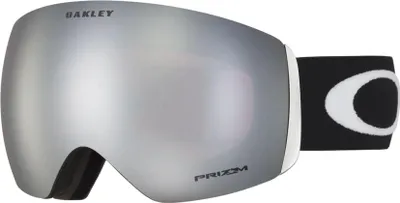 A pair of Oakley ski goggles on a white background.
