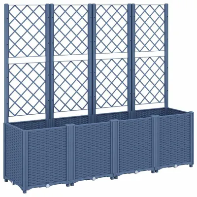 Immagine prodotto di vidaXL Fioriera con traliccio blu-grigio 160x40x140 cm PP
