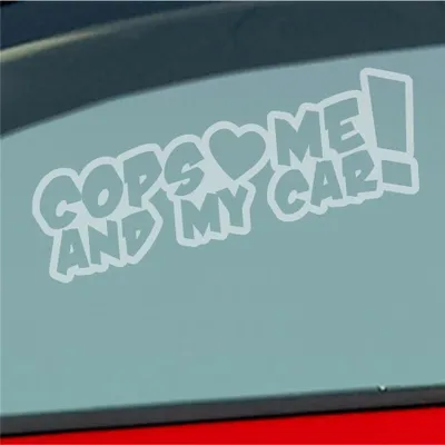 Produktbild von Auto Aufkleber Cops Love me and my Car! Racing Rennen Tuning 15x5 cm Milchglas Sticker Heckscheibenaufkleber
