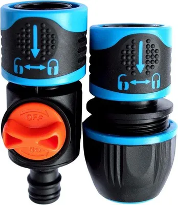 Produktbild von Famanu Universelle Schlauchkupplung 1/2", 3/4", 5/8" mit Wasserstopp – Bewässerungszubehör für Gartenschläuche