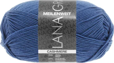 Produktbild von Lana Grossa MEILENWEIT 50 g CASHMERE weiche 4-fach Sockenwolle mit Kaschmir-Anteil 210 m Farbe 016 - Brilliantblau