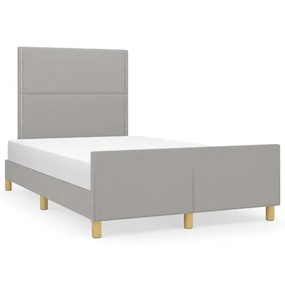 Image de vidaXL Cadre de lit sans matelas gris clair 120x200 cm Tissu