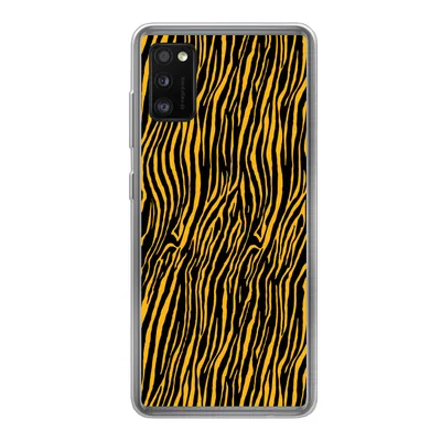 Produktbild von MuchoWow® Handyhülle Schutzhülle Hülle für Samsung Galaxy A41 Tigerdruck - Schwarz - Orange Silikon Softcase Handy Hülle - Mobiltelefon