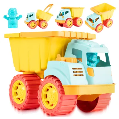 Produktbild von Malplay Kindersandkipper Sandfahrzeuge Kipper Fahrerfigur Große Räder ab 3 Jahre Geschenk