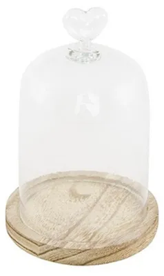 Produktbild von Chaks Deko-Glocke - Glas - Holztablett - D11 x 16 cm