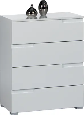 Produktbild von Kommode Anrichte Highboard Standschrank Schubladenkommode Schrank "Suzette IV" Weiß/Weiß-Hochglanz
