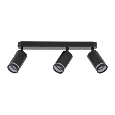 Produktbild von Deckenspot Metall GU10 verstellbar Schwarz 3-flammig länglich Modern Spot Lampe Decke